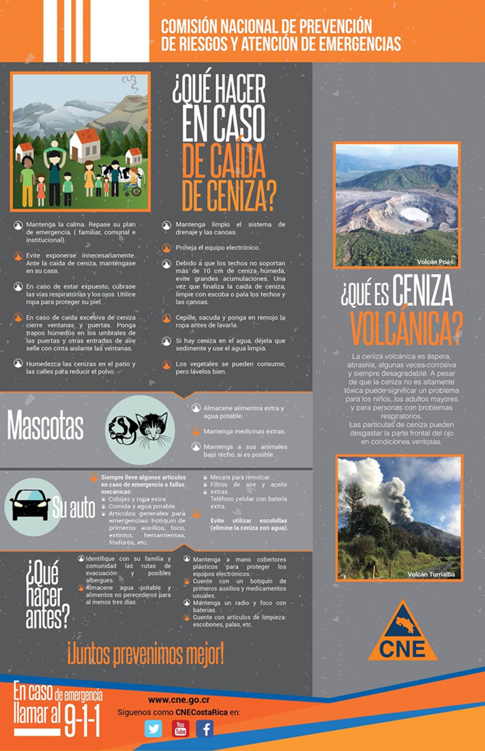 ¿Qué hacer en caso de caída de ceniza?